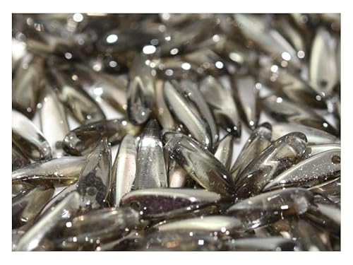 200 pcs Dolchperlen 3x11 mm, Kristall Chrome, Tschechisches Glas (Dagger Beads) von SCARA BEADS GET INSPIRED