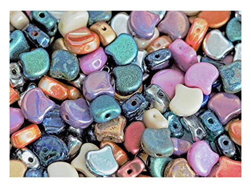 30 pcs Ginkgo Perlen 7.5x7.5x3.4 mm, 2-Loch, Mega -Mischung, Tschechisches Glas (Ginko Beads) von SCARA BEADS GET INSPIRED