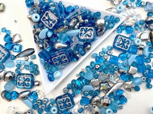 35 g Glasperlen-Mix, Türkis Azure Distance, Tschechisches Glas von SCARA BEADS GET INSPIRED