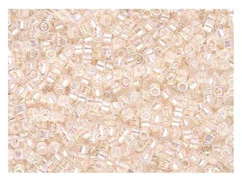 50 g Delica Glasperlen 11/0, Off White AB, Japanische Glasperlen Miyuki (Delica Seed Beads) von SCARA BEADS GET INSPIRED