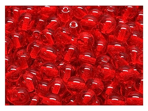 50 pcs Runde Perlen 6 mm, Rubin, Tschechisches Glas (Round Beads) von SCARA BEADS GET INSPIRED