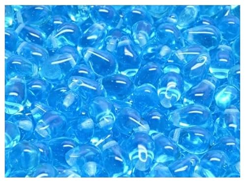 50 pcs Teardrop Perlen 6x9 mm,Aqua Blau, Tschechisches Glas von SCARA BEADS GET INSPIRED