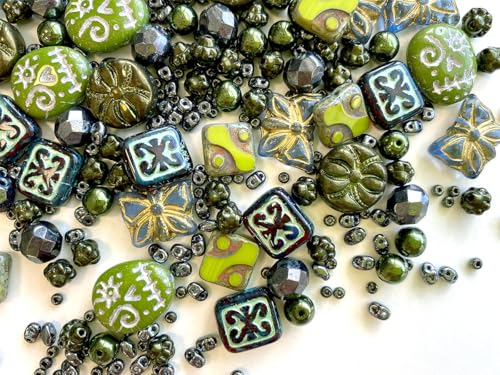 65 g Glasperlen-Mix, Funkelnde Feria, Tschechisches Glas (Unique Mix of Czech Glass Beads for Jewelry Making, Beads & Bead assortments. Pressed Beads, Matubo, Rocailles et al. Mixed Shapes and Size) von SCARA BEADS GET INSPIRED