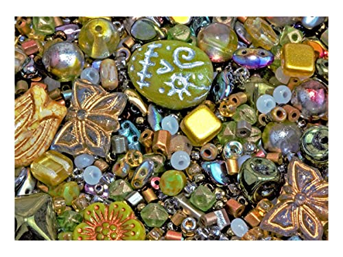 65 g Glasperlen-Mix, Funkelnde Feria, Tschechisches Glas (Unique Mix of Czech Glass Beads for Jewelry Making, Beads & Bead assortments. Pressed Beads, Matubo, Rocailles et al. Mixed Shapes and Size) von SCARA BEADS GET INSPIRED