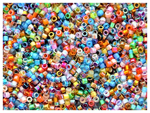 Miyuki Delica Beads, 15/0, 10g, Japanische Gepresste Glasperlen in Form eines Zylinders 1,3x1,15mm mit einem 0,65mm Loch, Mix (Multicolored) von SCARA BEADS GET INSPIRED