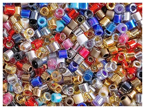 Miyuki Delica Beads, 8/0, 20g, Japanische Gepresste Glasperlen in Form eines Zylinders 3,0x2,7mm mit einem 1,5mm Loch, Mix (Multicolored) von SCARA BEADS GET INSPIRED