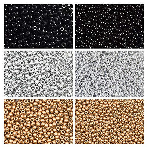 Preciosa Ornela 10/0 und 8/0. Set besteht aus 3 verschiedenen Farben in 2 Größen à 20 Gramm, insgesamt 120 Gramm. Tschechische Runde Glasperlen, Rocailles. Schmuckherstellung Set. von SCARA BEADS GET INSPIRED