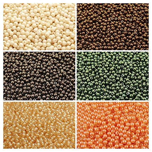 Tschechische Gepresste Glasperlen, Rund 3 mm. Set – insgesamt 600 Perlen-Set mit 3-mm-Armbandperlen in 6 verschiedenen Farben. Schmuckherstellung Set. von SCARA BEADS GET INSPIRED
