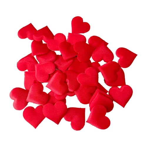100 Stück Valentinstag-Konfetti, rote Schwammherzen-Konfetti, Valentinstag-Schwamm-Konfetti, Valentinstag-Herz-Konfetti-Dekoration, herzförmiges Schwammblütenblatt(Light red,0.78in) von SCDOA