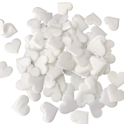 100 Stück Valentinstag-Konfetti, rote Schwammherzen-Konfetti, Valentinstag-Schwamm-Konfetti, Valentinstag-Herz-Konfetti-Dekoration, herzförmiges Schwammblütenblatt(White,0.78in) von SCDOA