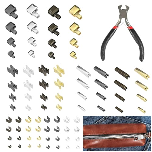 80 Stück Reißverschluss Reparatur Set, Reparaturset Reißverschluss Zipper Ersatz Zipper für Reißverschlüsse Metall Ersatzzipper mit Installieren Sie Zangen 80 Stück Reißverschluss Reparatur Set, Reparaturset Reißverschluss Zipper Ersatz Zipper für Reißverschlüsse Metall Ersatzzipper mit Installieren Sie Zangen von SCDZY