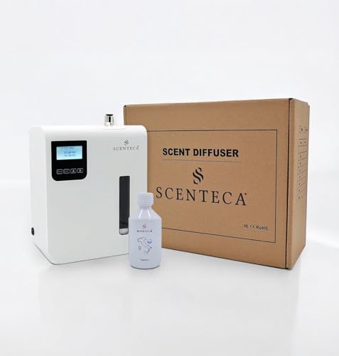SCENTECA® AD-P3 Duftzerstäuber für den privaten und gewerblichen Gebrauch anschließbarer Nebel hvac, Abdeckung bis zu 100 m²/300 mc, Duft 100 ml, inkl. "The White and Primavera" von SCENTECA