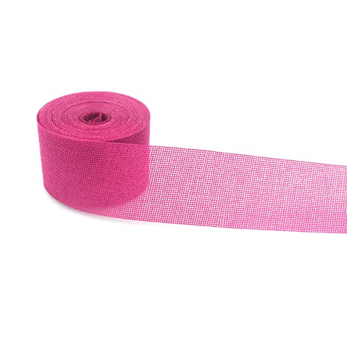 SCF2017 Juteband, 5 cm x 10 m, Rolle für Geschenkverpackungen, Basteln, Party, Hochzeit, Heimdekoration (Rosarot) von SCF2017