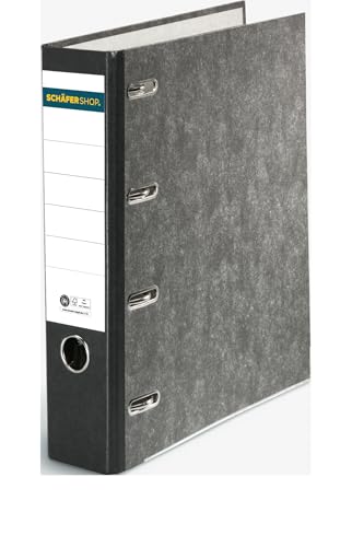 Doppelordner 2xA5 10 Stück, Kontoauszugordner 8cm breit, Ordner doppelte Heftung, Aktenordner schwarz, Bankordner mit Einsteckrückenschild & Griffloch, aus Graupappe Doppelordner 2xA5 10 Stück, Kontoauszugordner 8cm breit, Ordner doppelte Heftung, Aktenordner schwarz, Bankordner mit Einsteckrückenschild & Griffloch, aus Graupappe von SCHÄFER SHOP