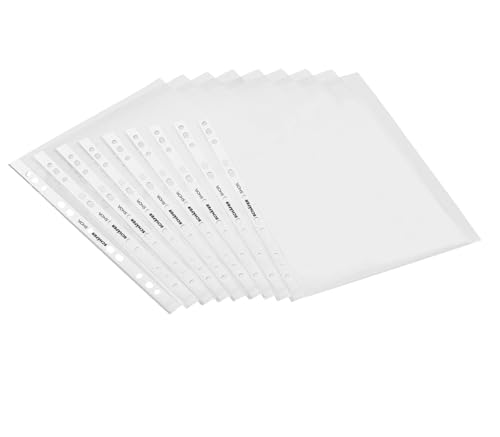 Klarsichthüllen A4, Prospekthüllen 1000 Stück, gelocht, Klarsichtfolie, Folien glasklar, Schutzfolie für Ordner, Glassichtsfolie mit Löcher, stabil von SCHÄFER SHOP