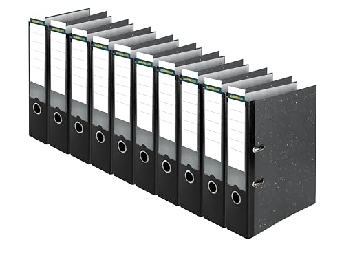 Ordner A4 20 Stück, Aktenordner, Büroordner 8cm breit, Ringordner schwarz, Ordner mit Einsteckrückenschild, aus Kunststoff Ordner A4 20 Stück, Aktenordner, Büroordner 8cm breit, Ringordner schwarz, Ordner mit Einsteckrückenschild, aus Kunststoff von SCHÄFER SHOP