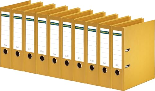 Ordner Schäfer Shop Select, DIN A4, Rückenbreite 80 mm, Griffloch, auswechselbares Rückenschild, Polypropylen, 10 Stück, gelb von SCHÄFER SHOP
