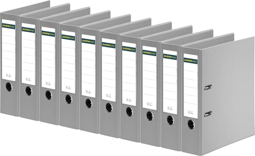 Ordner Schäfer Shop Select, DIN A4, Rückenbreite 80 mm, Griffloch, auswechselbares Rückenschild, Polypropylen, 10 Stück, grau von SCHÄFER SHOP