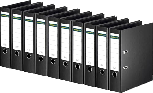 Ordner Schäfer Shop Select, DIN A4, Rückenbreite 80 mm, Griffloch, auswechselbares Rückenschild, Polypropylen, 10 Stück, schwarz von SCHÄFER SHOP