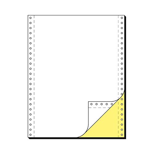 SCHÄFER SHOP Computer Endlospapier DIN A4 – 2-fach blanko, weiß, gelbe Kopie, selbstdurchschreibend, Längsperforation, beidseitiger Führungslochrand - 1000 Blatt von SCHÄFER SHOP