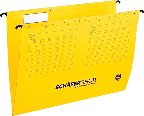 Schäfer Shop Select Hängemappe, DIN A4, Öffnung seitlich, gelb, 25 Stück von SCHÄFER SHOP