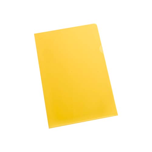 SCHÄFER SHOP Sichthüllen mit Griffausstanzung A4 glatt/gelb oben und seitlich offen 0,15 mm 25 Stück von SCHÄFER SHOP