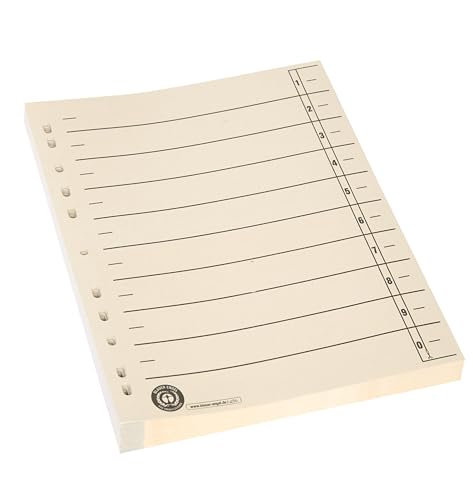 Trennblätter A4 nummeriert aus stabilem Karton Registerblätter für Ordner & Ablage – 500 Stück – Organisationshilfe für Büro, Schule & Homeoffice von SCHÄFER SHOP