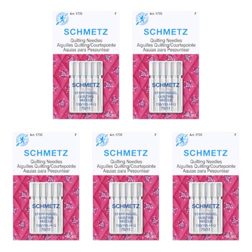 25 Quilten Schmetz Nähmaschinennadeln 130/705H h-q Größe 75/11 von SCHMETZ