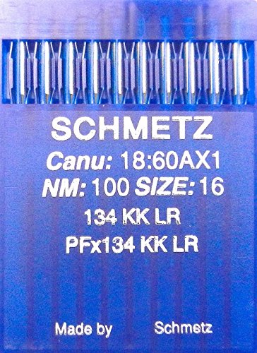 SCHMETZ 10 (Rundkolben) Leder Nähmaschinen Nadeln System 134 KK LR (Industrie) NM 100 Size 16 von SCHMETZ