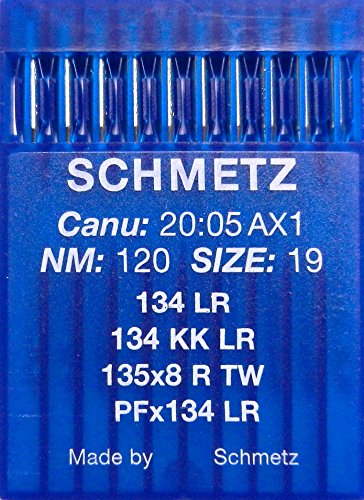 SCHMETZ 10 (Rundkolben) Leder Nähmaschinen Nadeln System 134 KK LR (Industrie) NM 120 Size 19 von SCHMETZ