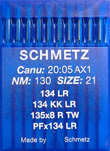 SCHMETZ 10 (Rundkolben) Leder Nähmaschinen Nadeln System 134 KK LR (Industrie) NM 130 Size 21 von SCHMETZ