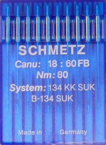 SCHMETZ 10 (Rundkolben) Nähmaschinen Nadeln System 134 KK SUK (Industrie) NM 80 von SCHMETZ