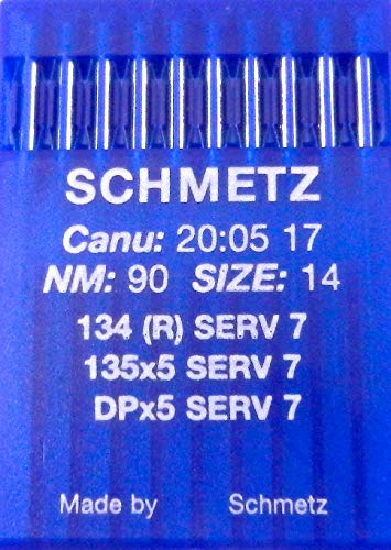 SCHMETZ 10 134 (R) SERV 7 Nähmaschine Nadeln Rundkolben (Industrie) Stärke 90/14 von SCHMETZ