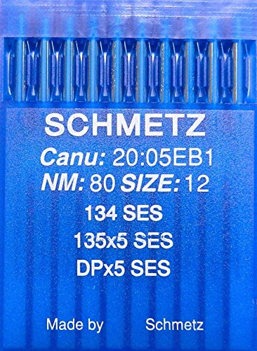 SCHMETZ 10 134 SES Nähmaschine Nadeln Rundkolben DPx5 SES Stärke 80/12 von SCHMETZ