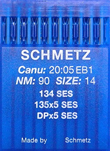 SCHMETZ 10 134 SES Nähmaschine Nadeln Rundkolben DPx5 SES Stärke 90/14 (Industrie) von SCHMETZ