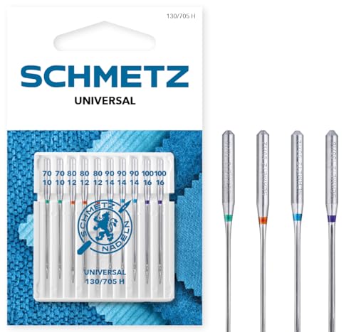 SCHMETZ | 10 Nähmaschinennadeln | Universal | 130/705 H | Nadeldicke 70/10-100/16 | auf jeder gängigen Haushaltsnähmaschine einsetzbar von SCHMETZ
