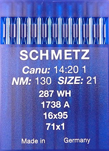 SCHMETZ 10 Rundkolben Indutrie Nähmaschinennadeln System 287 / WH 1738 A Stärke 130 von SCHMETZ