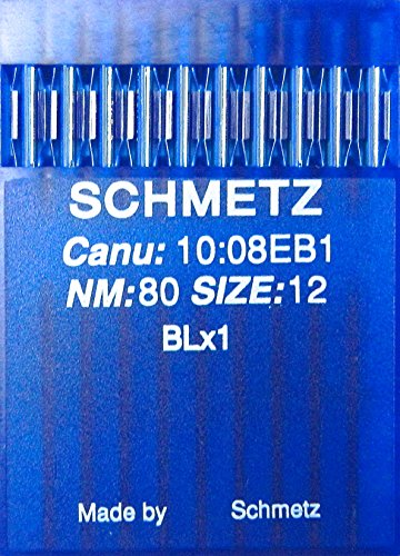 SCHMETZ 10 Rundkolben Nähmaschinen Nadeln BLx1 St.80 für Bernette Overlock MO 203 und MO 204 / für Juki Lock MO 102-104 sowie MO 134 und Riccar Lock F4 / RL 340 und Rl 343 /-D von SCHMETZ