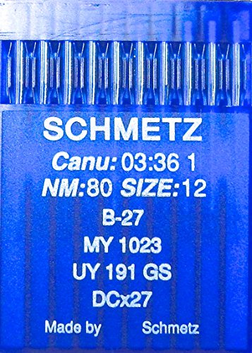 SCHMETZ 10 Rundkolben Nähmaschinen Nadeln System B-27 Industrie St. 80 von SCHMETZ