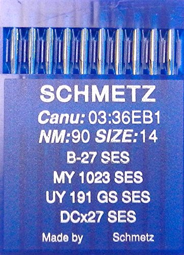 SCHMETZ 10 Rundkolben Nähmaschinen Nadeln System B-27 SES Industrie St. 90 von SCHMETZ