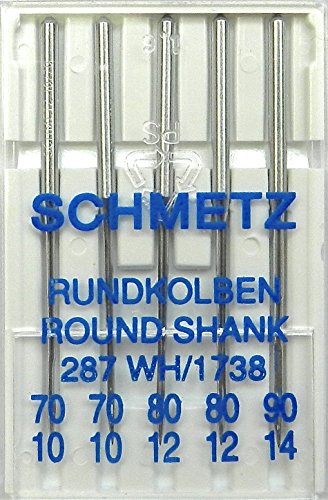 SCHMETZ 5 (Rundkolben) Nähmaschinen Nadeln Sortiment 287 WH/1738 Stärke 70, 80, 90 von SCHMETZ