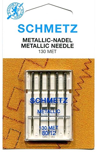 SCHMETZ 5 METALLIC Nähmaschinen Nadeln (Flachkolben) 130/705 130MET Stärke 80/12 von SCHMETZ