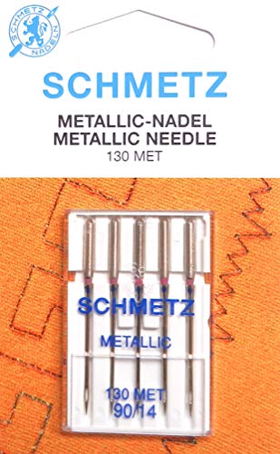 SCHMETZ 5 METALLIC Nähmaschinen Nadeln (Flachkolben) 130/705 130MET Stärke 90/14 von SCHMETZ