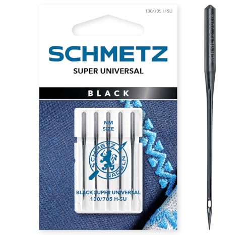 SCHMETZ | 5 Nähmaschinennadeln | Black Super Universal | 130/705 H-SU | Nadeldicke 70/10 | Mit besonderer Antihaftbeschichtung | auf jeder gängigen Haushaltsnähmaschine einsetzbar SCHMETZ | 5 Nähmaschinennadeln | Black Super Universal | 130/705 H-SU | Nadeldicke 70/10 | Mit besonderer Antihaftbeschichtung | auf jeder gängigen Haushaltsnähmaschine einsetzbar von SCHMETZ