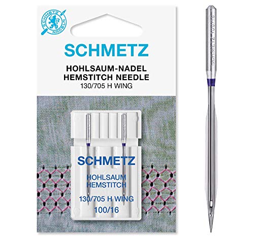 SCHMETZ Hohlsaum/Wing Nähmaschinennadeln, Pack von Zwei, Größe 100/16 (2 Kaufen, Kostenlos 3 Paket), 3 Packets of Two for The Price of 2! von SCHMETZ