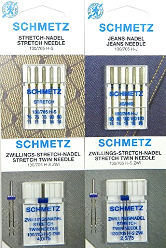 SCHMETZ Nadelsortiment Stretch/Stretch Twin/Jeans/System 130/705 H 12 Nadeln von SCHMETZ