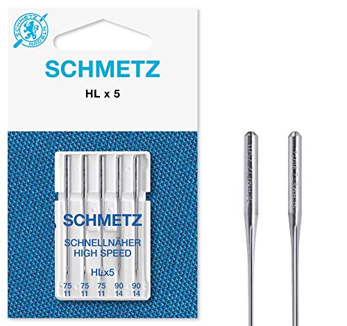 SCHMETZ | 5 Nähmaschinennadeln | Schnellnäher Spezial | HLX5 | Nadeldicke 75/11-90/14 | auf jeder gängigen Haushaltsnähmaschine einsetzbar von SCHMETZ