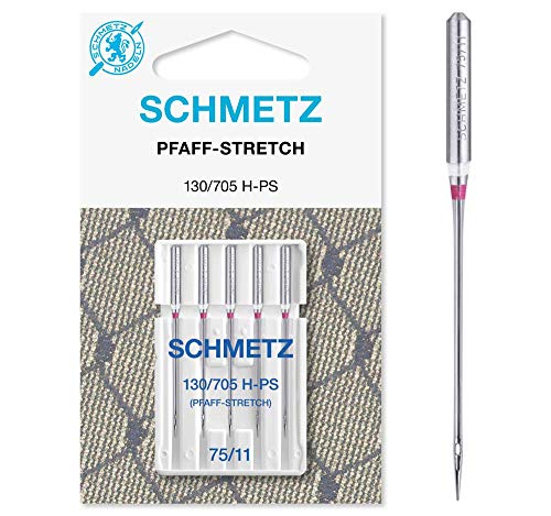 SCHMETZ Nähmaschinennadel 130/705 H-PS | 5 Stretch (Pfaff Stretch)-Nadeln | Nadeldicke: 75/11 von SCHMETZ