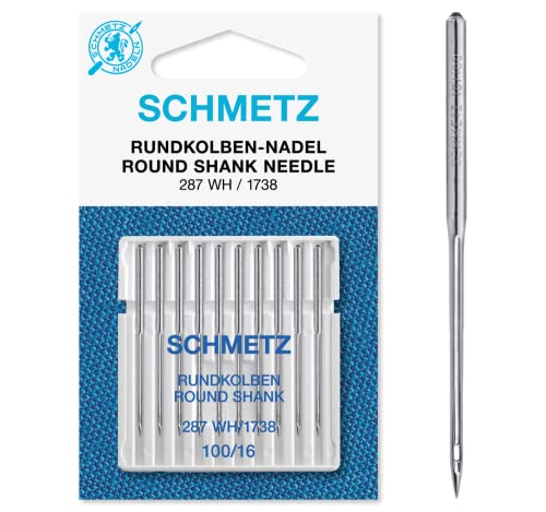 SCHMETZ Nähmaschinennadel 287 WH und DBx1 | 10 Rundkolbennadeln für die Systeme 287 WH, DBx1, 1738 und SY 2270 | Nadeldicke: 100/16 von SCHMETZ