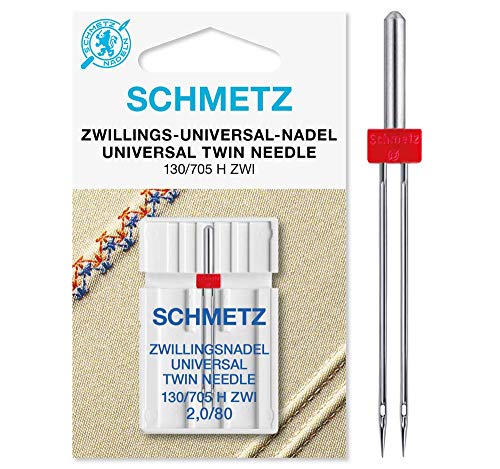 SCHMETZ | 1 Nähmaschinennadel | Zwillings-Universal | 130/705 H ZWI 2.0 | Nadeldicke 2.0/80 | auf jeder gängigen Haushaltsnähmaschine einsetzbar SCHMETZ | 1 Nähmaschinennadel | Zwillings-Universal | 130/705 H ZWI 2.0 | Nadeldicke 2.0/80 | auf jeder gängigen Haushaltsnähmaschine einsetzbar von SCHMETZ